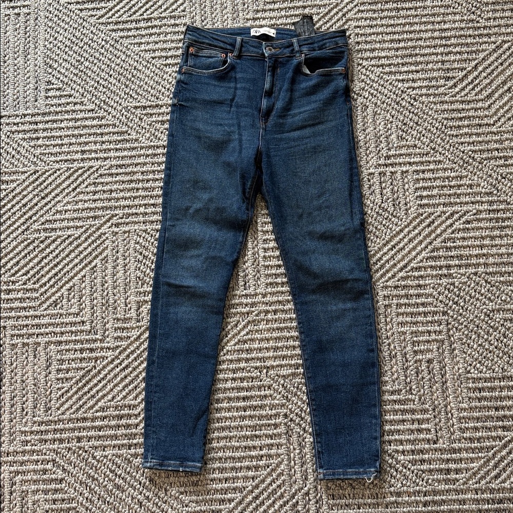 Zara Women's Skinny Jeans - Dark Blue